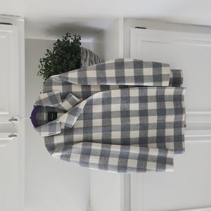 Theory grey/cream check wool jacket, small